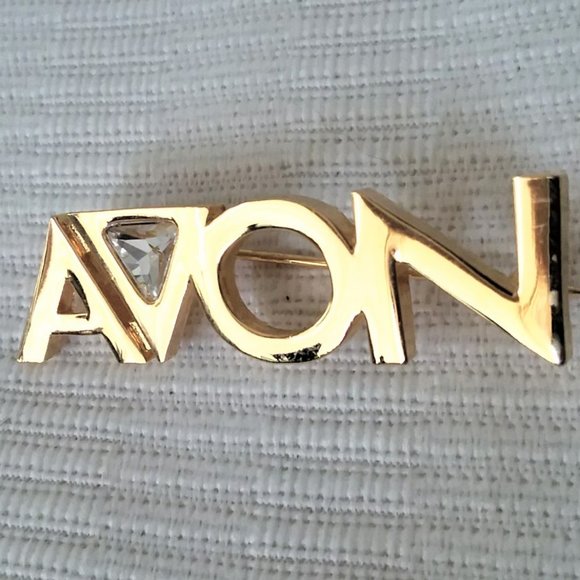 Avon Jewelry - Vintage Avon Pin Brooch Gold Tone Faux DIamond Rhinestone 90's Representative